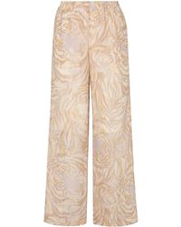 See By Chloé Tiger-print Silk-georgette Wide-leg Trousers - Natural