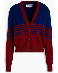 Maison Margiela - Striped Wool And Cotton-blend Cardigan - Lyst