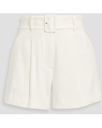 Veronica Beard - Piper Belted Linen-Blend Twill Shorts - Lyst