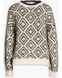 Brunello Cucinelli - Sequin-embellished Jacquard-knit Wool, Cashmere And Silk-blend Sweater - Lyst