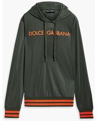 Dolce & Gabbana - Logo-appliquéd Satin-jersey Hoodie - Lyst