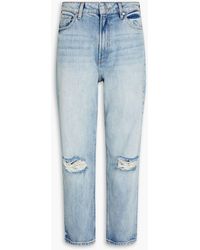 Tomorrow Denim - Terri Distressed High-rise Straight-leg Jeans - Lyst