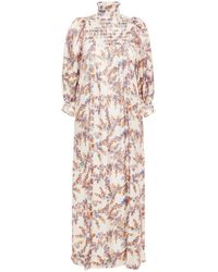 byTiMo Gathered Smocked Floral-print Woven Midi Dress - Multicolour
