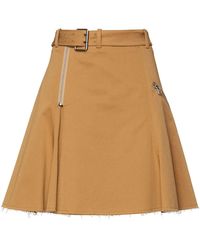 ALEXACHUNG Belted Cotton-blend Gabardine Mini Skirt - Multicolour