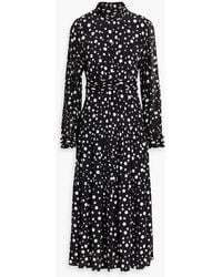 Diane von Furstenberg - Sai Tiered Polka-Dot Crepe De Chine And Chiffon Midi Dress - Lyst