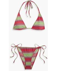 Lisa Marie Fernandez - Striped Cotton-blend Triangle Bikini - Lyst