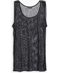 Emporio Armani - Crystal-embellished Open-knit Tank - Lyst