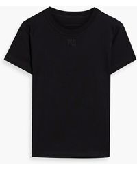 T By Alexander Wang - Appliquéd Cotton-jersey T-shirt - Lyst