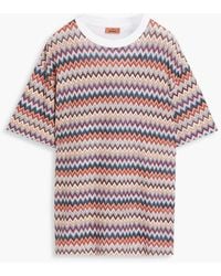 Missoni - T-shirt aus häkelstrick aus einer baumwollmischung - Lyst