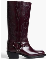 Sandro - Embroidered Leather Cowboy Boots - Lyst