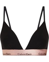 Calvin Klein Cotton-blend Jersey Triangle Bra - Black