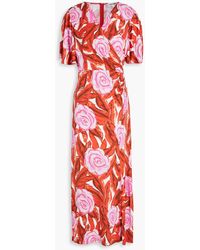 Diane von Furstenberg - Zetna Wrap-Effect Floral-Print Jersey Midi Dress - Lyst