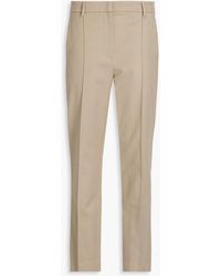 Brunello Cucinelli - Bead-embellished Stretch-cotton Twill Straight-leg Pants - Lyst