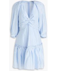 Sandro - Tourmaline Ruffled Linen-blend Mini Dress - Lyst