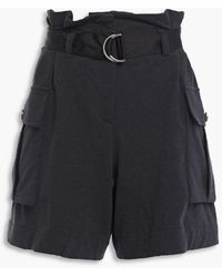 Brunello Cucinelli - Belted Mélange Stretch-cotton Jersey Shorts - Lyst