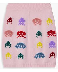 Stella McCartney - Game On Metallic Intarsia-knit Wool-blend Mini Skirt - Lyst