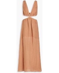 LeKasha - Dessouk Cutout Linen-gauze Maxi Dress - Lyst