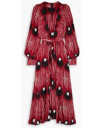 Altuzarra - Pleated Printed Silk Crepe De Chine Maxi Dress - Lyst
