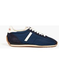 RE/DONE 70s Runner Leather And Suede-trimmed Shell Trainers - Blue