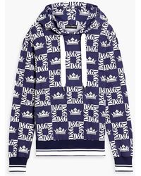 Dolce & Gabbana - Printed French Cotton-terry Hoodie - Lyst
