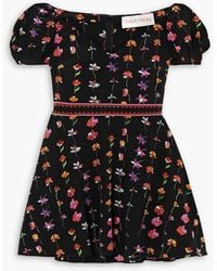Valentino Garavani - Floral-print Silk Crepe De Chine Mini Dress - Lyst
