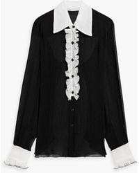 Anna Sui - Ruffled Lyocell-georgette Blouse - Lyst
