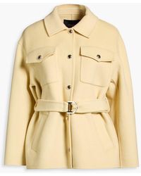 Maje - Belted Wool-blend Felt Jacket - Lyst