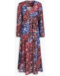 10 Crosby Derek Lam - Ferris Floral-print Plissé Midi Dress - Lyst