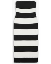 Carolina Herrera - Strapless Striped Stretch-knit Midi Dress - Lyst