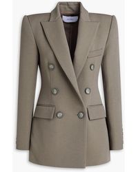 Alex Perry - Double-Breasted Grain De Poudre Wool-Blend Blazer - Lyst