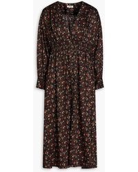Sandro - Tabitha hemdkleid aus twill mit floralem print und raffung - Lyst