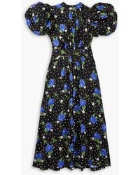 ROTATE BIRGER CHRISTENSEN - Noon Open-back Printed Satin Midi Dress - Lyst