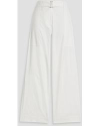Jonathan Simkhai - Jenny Belted Cropped Cotton-blend Wide-leg Pants - Lyst