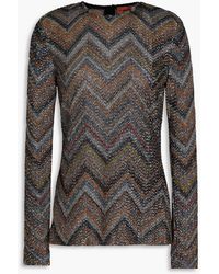Missoni - Sequin-embellished Metallic Crochet-knit Top - Lyst