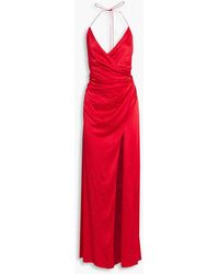 retroféte - Ceres Crystal-embellished Silk-blend Halterneck Gown - Lyst