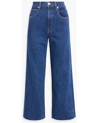 SLVRLAKE Denim - Grace Cropped High-rise Wide-leg Jeans - Lyst