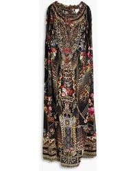 Camilla - Embellished Printed Silk Crepe De Chine Maxi Dress - Lyst