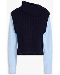 Jonathan Simkhai - Rollkragenpullover "linnea" aus popeline aus einer baumwollmischung mit zopfstrickmuster - Lyst