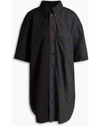 MM6 by Maison Martin Margiela - Oversized Striped Mousseline-paneled Cotton-poplin Shirt - Lyst