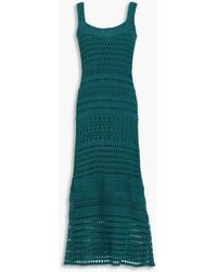 Vince - Crochet-knit Cotton-blend Midi Dress - Lyst