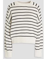 Brunello Cucinelli - Sequin-embellished Striped Cotton Sweater - Lyst