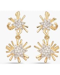 Kenneth Jay Lane - Tone Crystal Earrings - Lyst