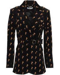 Chloé Chloé Embroidered Velvet Blazer Black