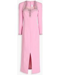 Huishan Zhang - Eleanor Crystal-embellished Crepe Midi Dress - Lyst