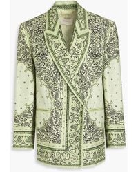 Zimmermann - Double-breasted Paisley-print Linen Blazer - Lyst