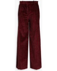 Victoria Beckham - Devore Cotton-velvet Flared Pants - Lyst
