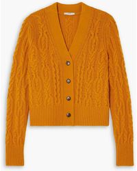 Vince - Cable-knit Wool And Cashmere-blend Cardigan - Lyst