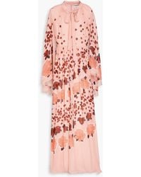 Erdem - Cape-Effect Floral-Print Silk-Voile Gown - Lyst