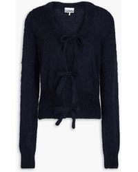 Ganni - Tie-Detailed Mohair-Blend Vest - Lyst