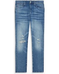 FRAME - L'homme jeans mit schmalem bein aus denim in distressed-optik - Lyst